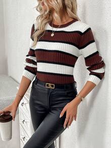 SHEIN Essnce Women's Striped Sweater - Multicolor - View 6