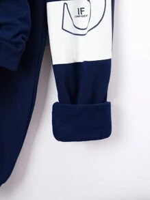 Cậu bé Tween Hai âm Đồ họa Hoạt hình Áo Hoodie & Quần thể thao - Màu Đỏ Sâu - Xem 3