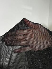 Asymmetrical Hem Bandeau Crop Top - Black - View 6