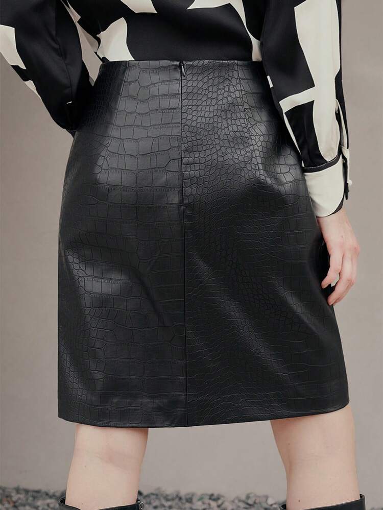 Black Simple & Fashionable Women'S Skirt