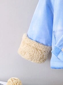 Baby Boy Thermal Lined Hooded Jacket, Fall/Winter - Blue - View 4