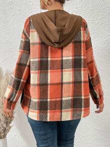 SHEIN Franclia 大碼夾克 - 橘色 - 查看 3