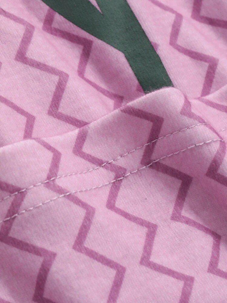 Women's Pink Pajama Set Fall,Winter
