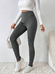 SHEIN LUNE Lót nhiệt Xà cạp - Màu xám đen - Xem 4