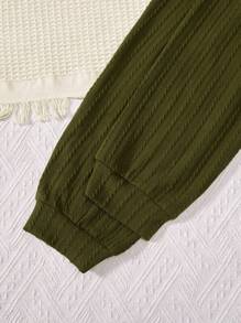 SHEIN Tween Boy Contrast Collar Bow Front 2 In 1 Tee & Pants - Green - View 7