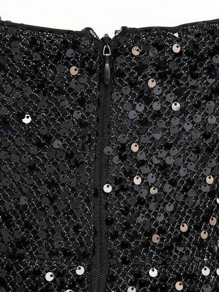 Sequin Sheer Wide Leg Cami Jumpsuit