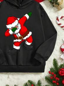 Áo nỉ in hình ông già Noel dành cho thiếu niên - màu đen - Xem 5