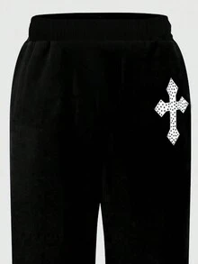 Pantalones De Talla Grande - Negro - Ver 3