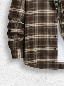 Manfinity Hypemode 男士格子襯衫 - 棕色 - 查看 3