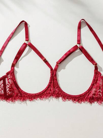 Goth Bloemen Kanten Harness Lingerie Set view 6