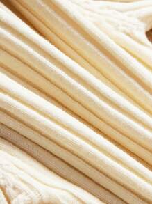 女嬰褶邊套頭毛衣 - 白色 - 查看 4