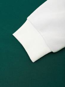 Aesthetic Post Áo hoodie lót nhiệt rộng rãi cho nam với thiết kế 2 trong 1 - màu xanh lá - Xem 4