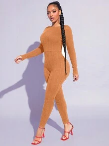 SHEIN SXY Women'S Backless Jumpsuit - Brown - View 6