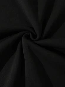 SHEIN LUNE Của phụ nữ Hoa văn chữ thập Lông cừu Áo nỉ - màu đen - Xem 5