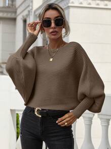 SHEIN Frenchy 套頭毛衣 - 駝色 - 查看 1