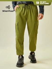 In My Nature Männer Hose mit seitlichen Pattentaschen, Tunnelzug, Cargo, Outdoor