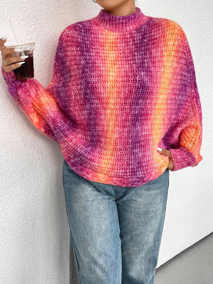 Batwing Sleeve Knit Sweater