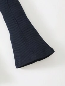 SHEIN Young Girl Flared Pants - Navy Blue - View 5