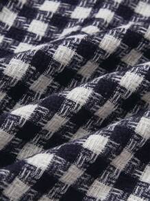 SHEIN MOD In kẻ sọc Đèn treo tường Viền chia cắt Váy Dây - Xanh đậm - Xem 4