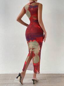 SHEIN ChicEase 女士連身裙 - 紅色 - 查看 2