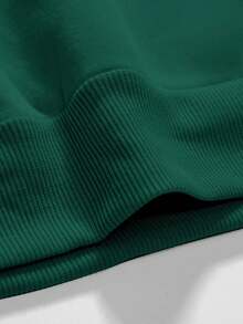 Manfinity EMRG Men's Sculpture Slogan Print Drawstring Hoodie And Sweatpants Two Piece Set - Dark Green - View 3