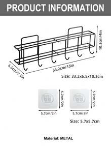SHEIN Basic living 1Pc  Metal Knife Shelf kitchen Organizer Rack Multifunctional shelf