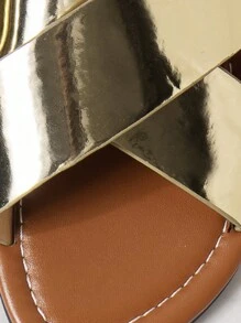 女士夏季平底拖鞋涼鞋 - 棕色 - 查看 4