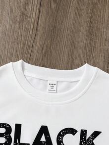 SHEIN Tween Girl Sweatshirt With Slogan Print - White - View 4