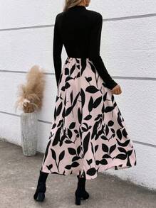 EMERY ROSE Thực vật In Chi tiết Nút Đầm - Màu be - Xem 2