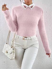 SHEIN Unity Của phụ nữ Áo len - Hồng - Xem 6