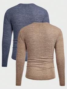 GENTILAND Men 2pcs Antler & Letter Graphic Tee - Multicolor - View 2