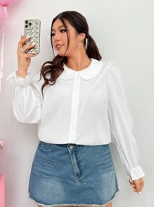 SHEIN MOD 女性大尺碼襯衫 - 白色 - 查看 2