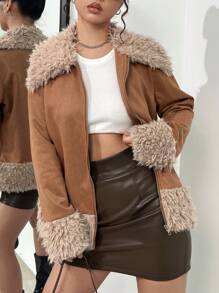 SHEIN Unity 外套 - 咖啡棕 - 查看 4