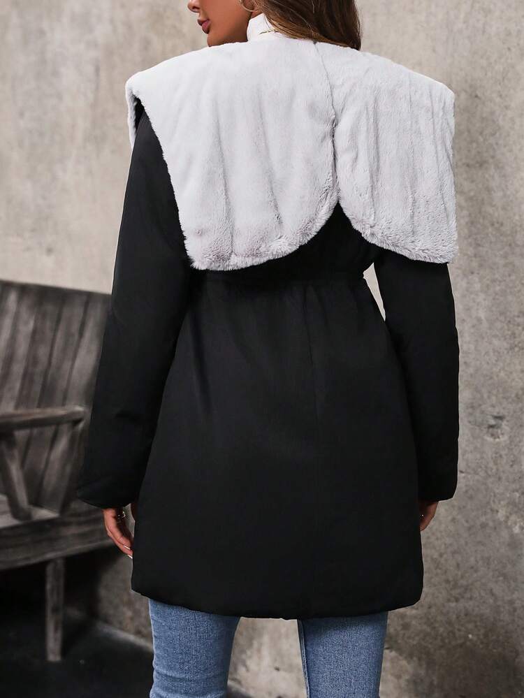 Women's Padded Padded Coat Clothes Winter With Waist Drawstring Fall Cloth For Women