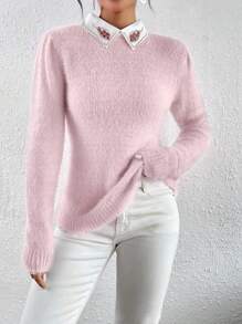 SHEIN Unity Của phụ nữ Áo len - Hồng - Xem 5