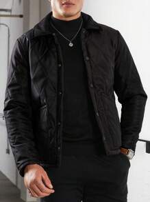 RueChic Men's Button Front Jacket - Black - View 4