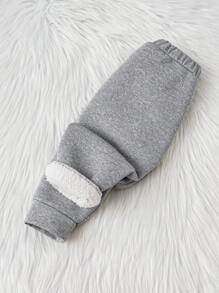 Baby Boy Button Detail Thermal Lined Sweatshirt