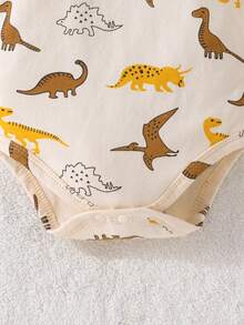 2 Miếng Em bé Đáng yêu Khủng long In Tay áo dài Áo liền quần chặt - Nhiều màu - Xem 5