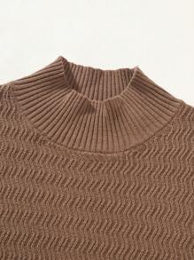 Manfinity Homme 男士針織毛衣帶波浪狀的質感紋理 - 咖啡棕 - 查看 7