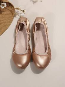 Foldable Dancing Shoes - Rose Gold - View 5