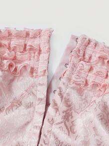 SHEIN MOD Women'S Frill Trim Bandeau Top - Pink - View 3
