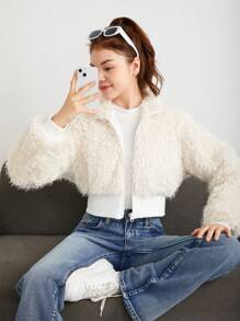 Teen Girl Zip Up Teddy Jacket