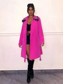 SHEIN SXY Women'S Regular Jacket For Club And Sexy Dressing In New Year - Hot Pink - View 5