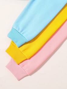 SHEIN Tween Girl 3pcs Solid Thermal Lined Sweatshirt - Multicolor - View 5