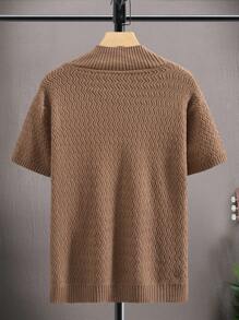 Manfinity Homme 男士針織毛衣帶波浪狀的質感紋理 - 咖啡棕 - 查看 2