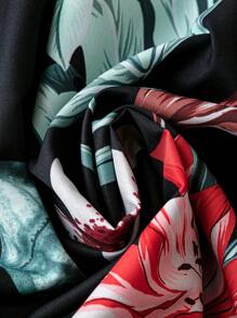 SHEIN Clasi 大尺寸女士花卉印花腰帶裙 - 彩色 - 查看 3