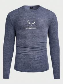 GENTILAND Men 2pcs Antler & Letter Graphic Tee - Multicolor - View 10