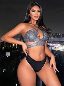 Swim SXY 夏季女士精致、华丽、性感镂空比基尼上衣 - 彩色 - 查看 6