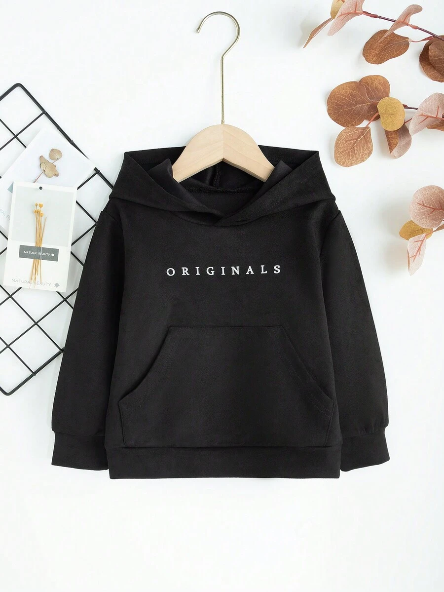 1 áo nỉ nhung in chữ cho bé trai - màu đen - Xem 1