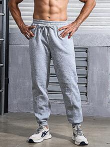 Manfinity Sport Corelite Nam Màu thuần Thiết kế Dây rút Quần thể thao - Màu Xám nhạt - Xem 6